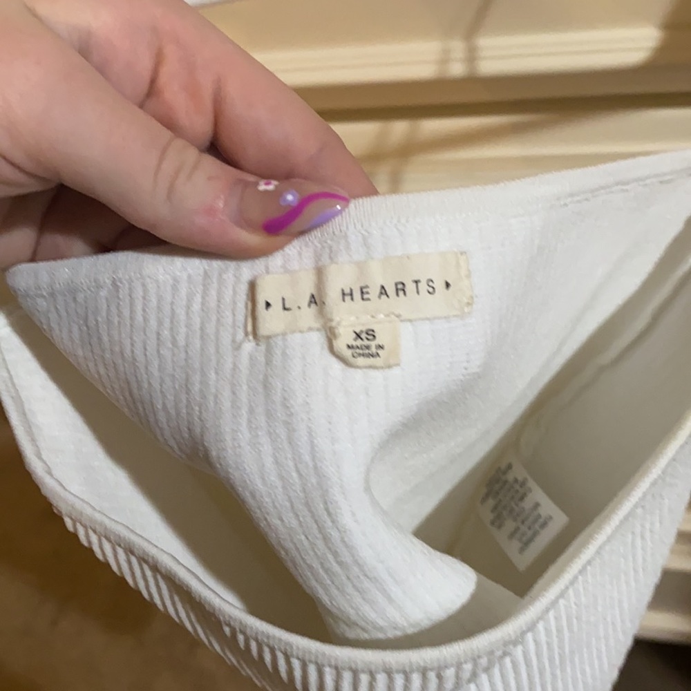 White Ribbed PacSun Tube Top - Picture 2 of 2